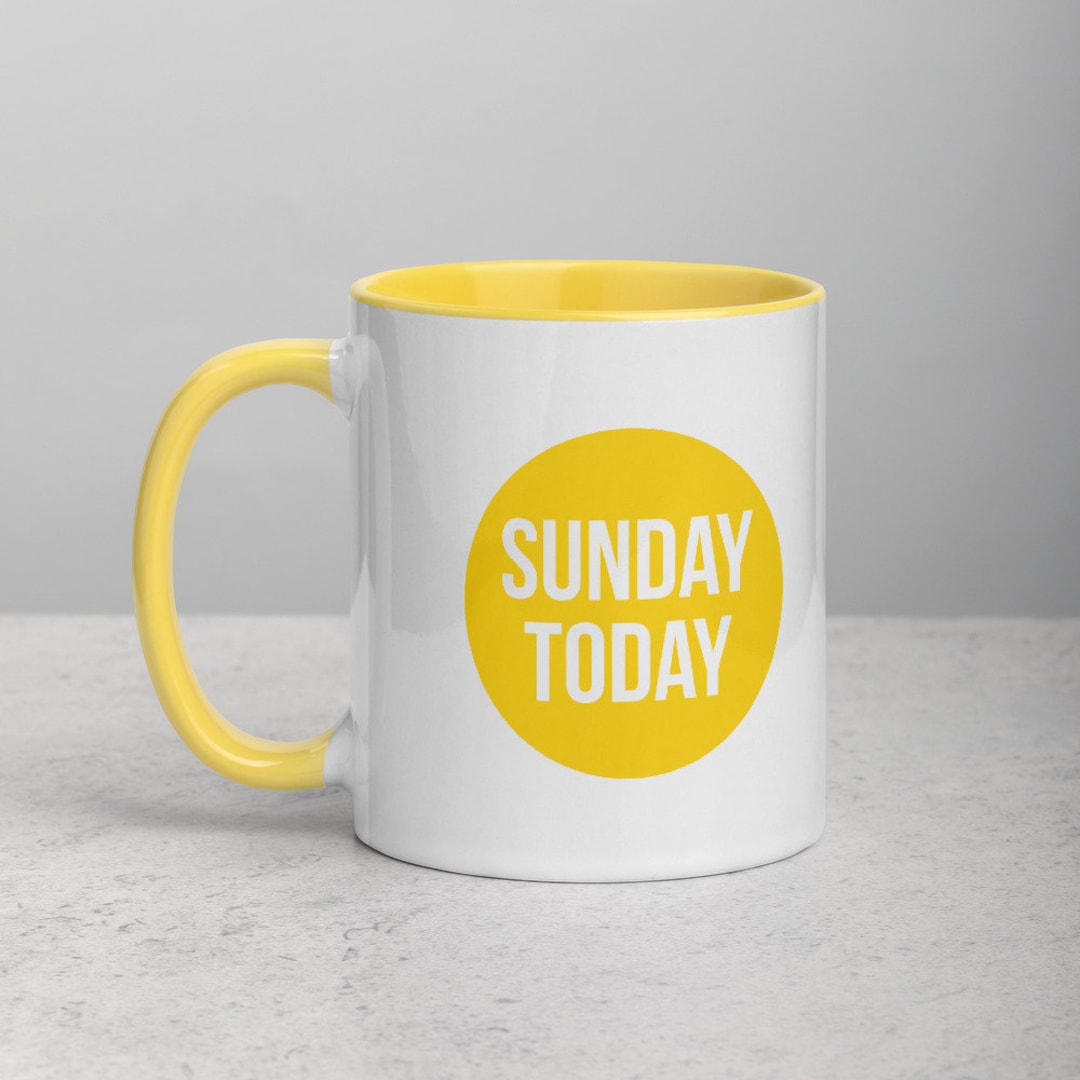 Sunday today mug yellow sunday today coffee mug etsy