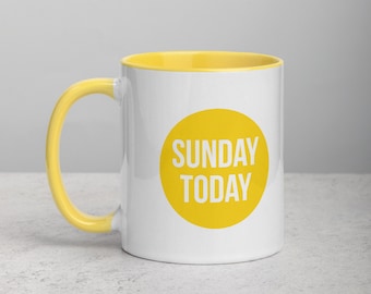 Sunday Today Mug Yellow Sunday Today Coffee Mug Etsy
