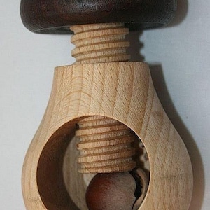 European Beechwood Mushroom Nutcracker Wooden Nut Cracker with optional laser engravings.