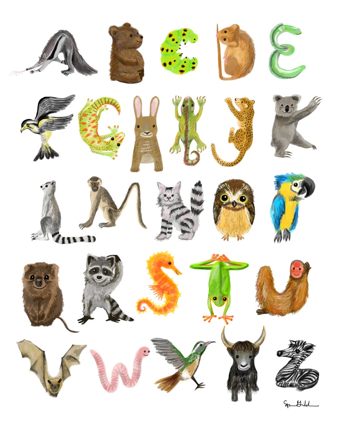 Animal Alphabet Poster – Kit Supply + Co.