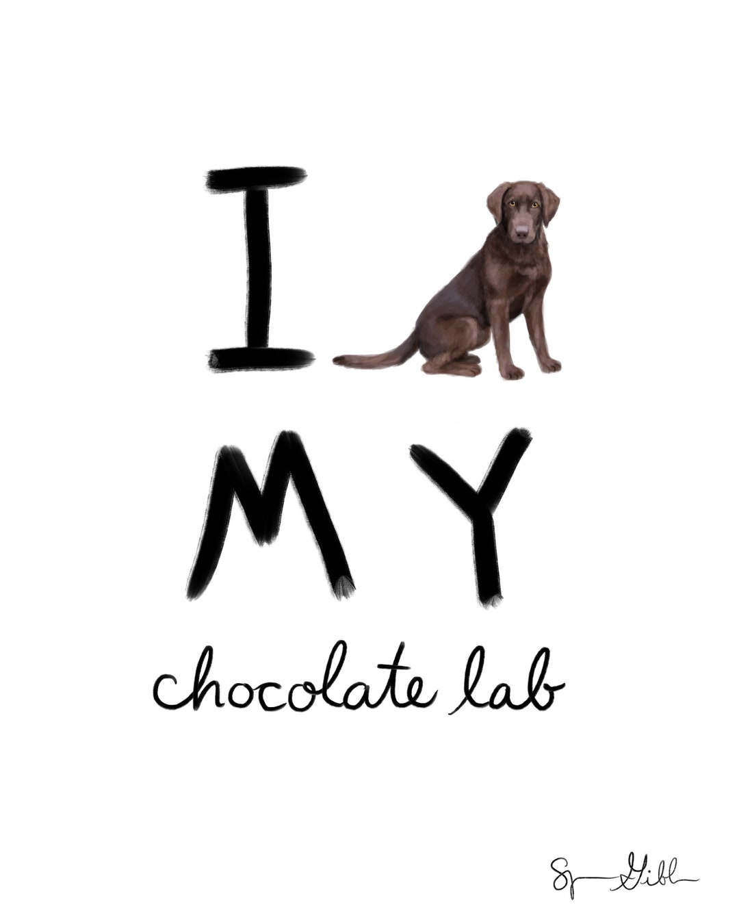 Chocolate Lab Love DIGITAL DOWNLOAD Etsy