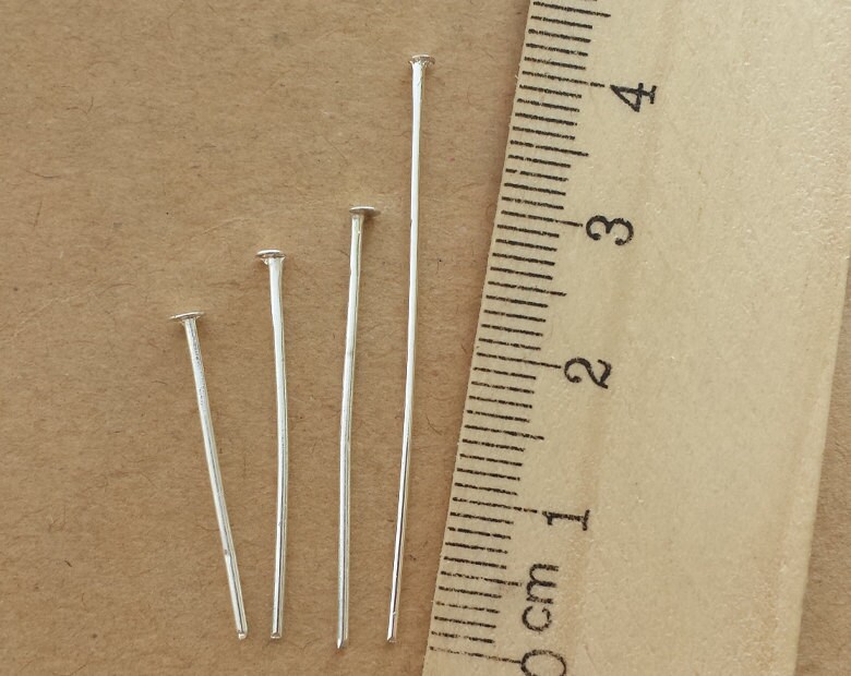 100pcs Silver Headpins Head Pins jewelry Making Eye Pin Etsy