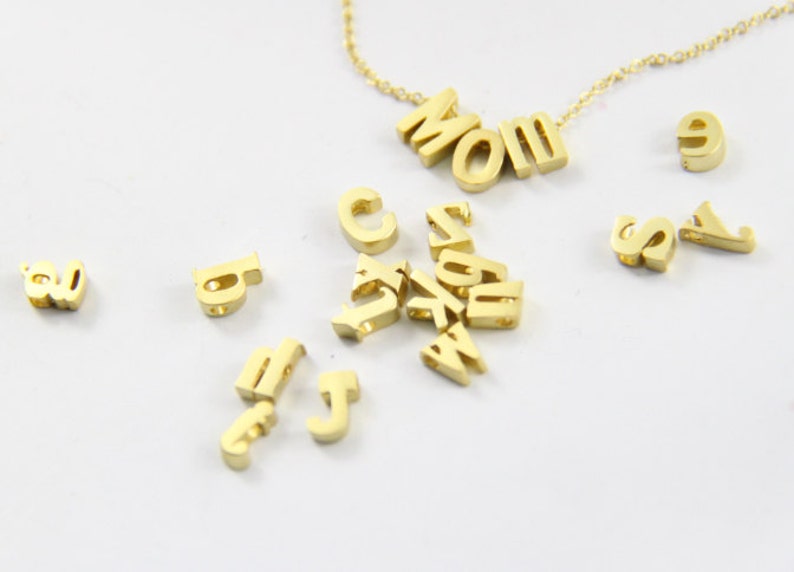 7x5x3mm Matt Gold Plated Tiny Letters Alphabet Bead Lower Etsy