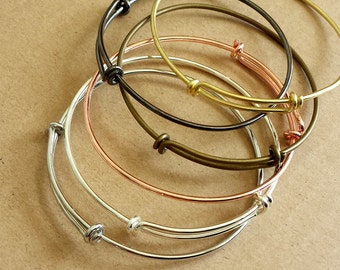 6PCS Expandable Bangle Bracelet ,Bronze , Silver, Golden Adjustable Bangles BLB012