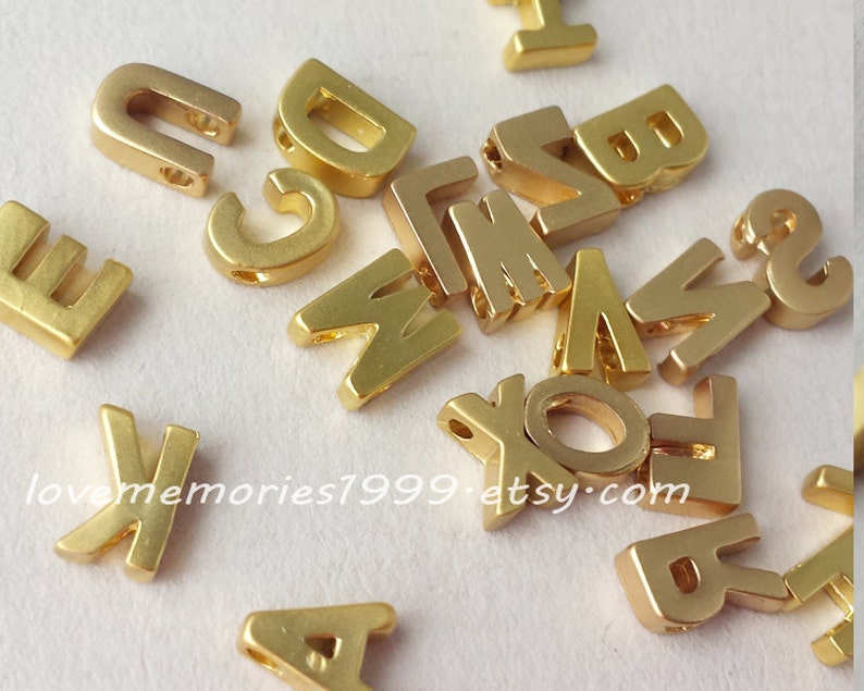 7x5x3mm Matt Gold Plated Sterling Gold Plated Tiny Letters Etsy