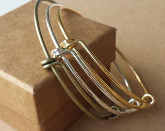 2PCS Expandable Bangle Bracelet ,Bronze , Silver, Golden Adjustable Bangles BLB011