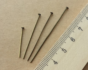 100pcs Antik Bronze Headpins Kopf Pins, Schmuck machen Auge Pin Erkenntnisse PbT4