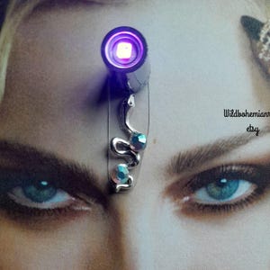 Snake light up bindi, tribal fusion bindi,chakra third eye, witchy face jewel,fairy costume,festival face decor gem jewel,bellydance