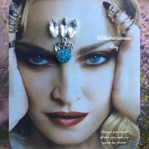 I Am Dragon crystal bindi, tribal fusion, chakra third eye, boho festival face decor gem jewel, bellydance,witchy goddess gypsy costume