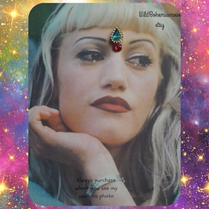 The Gwen crystal bling bindi, fairy face jewel,tribal fusion, third eye chakra, boho festival ,bellydance ,witchy goddess gypsy costume