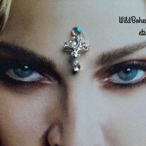 Fancy rhinestone face gem jewel bindi,bridal face decor gem,tribal fusion,third eye chakra, festival witchy goddess accessory costume