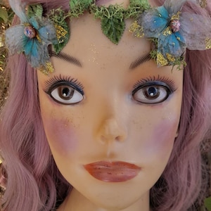 Fairy forest butterfly face decor bling gem forehead accents, forest face mask, bindi,third eye, whimsical bridal festival costume accessory