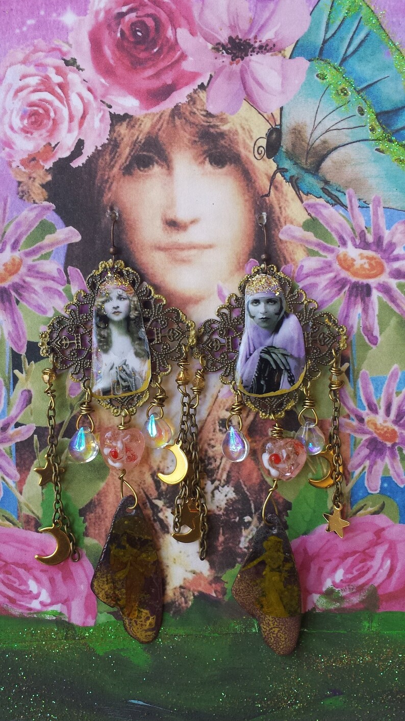 Gypsy Fortune Teller Chandelier Earringsfairy Wing Boho Etsy