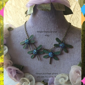 dragonfly necklace with druzy stones, fairy necklace, renaissance festival, handmade jewelry,fairycore,goddess jewelry, gifts for her, gifts