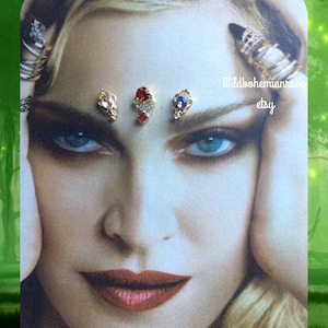 rhinestone face gem jewel bindi set, tribal fusion bindi,boho festival face gem, reusable, third eye,bridal bindi, face decor, festival gift