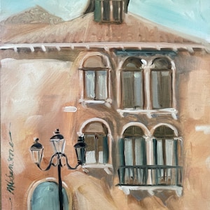 Original Oil Painting  Sketch of a Venetian home Venice