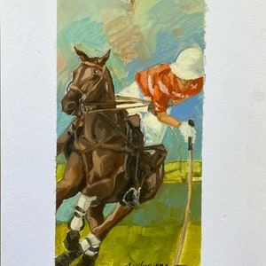 Original Oil Painting  Sketch of a Male Polo Player