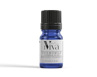 Kamille etherische olie, kamille Duits blauw, blauwe kamille, Duitse blauwe kamille, blauwe olie, 100% pure etherische olie van therapeutische kwaliteit