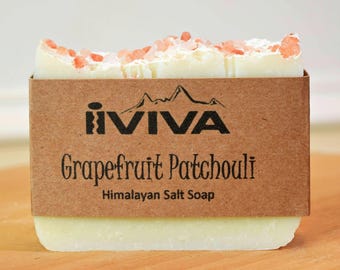Grapefruit Patchouli Salt Soap, Vegan Grapefruit Soap, Vegan Patchouli Soap, Pink salt soap, Luxury soap, Going away, Himalayan Salt Soap