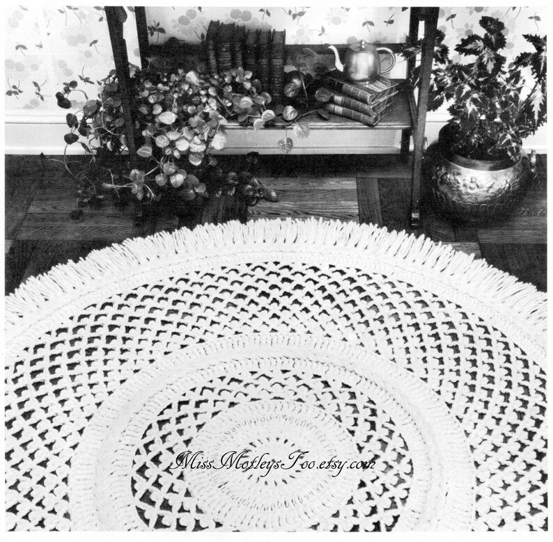 Rug Crochet Pattern Circle Runner Round Mat Circular Immediate Etsy