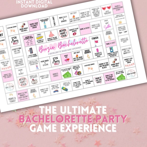 Bachelorette Board Game, Boozie Bachelorette Group Drinking Game, Bride-To-Be, Girls Night Out, Digital Download, Bridesmaids, Bridal Party