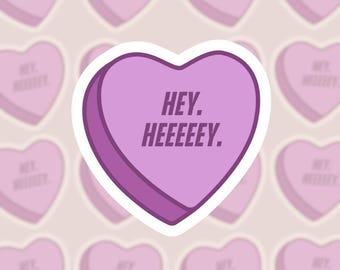 Hollander Hey Valentine Candy Heart Sticker, Heated Rivalry Sticker, Hockey Romance Vinyl Sticker, Ilya Rozanov, Bookish Sticker