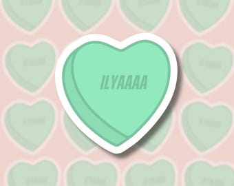 ILYA Valentine Candy Heart Sticker, Ilya Rozanov, Heated Rivalry Hockey Romance Vinyl Sticker, Water Resistant Bookish Sticker