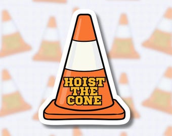 Hoist The Cone Pittsburgh Sticker, Traffic Cone Sticker, Pirates, Water Resistant Vinyl Decal