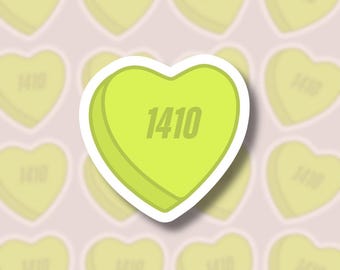 1410 Valentine Candy Heart Sticker, Heated Rivalry Sticker, Hockey Romance Vinyl Sticker, Ilya Rozanov, Bookish Sticker
