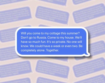 Will You Come To My Cottage This Summer Text Sticker, Heated Rivalry Hockey Romance Vinyl Sticker, Water Resistant Bookish Sticker