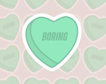 Boring Hollander Valentine Candy Heart Sticker, Ilya Rozanov, Heated Rivalry Hockey Romance Vinyl Sticker, Water Resistant Bookish Sticker