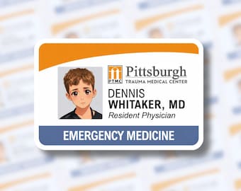 Whitaker The Pitt Hospital ID Badge Sticker, TV Series Sticker, Vinyl Water Resistant Sticker