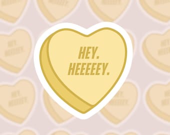Hollander Hey Valentine Candy Heart Sticker, Heated Rivalry Sticker, Hockey Romance Vinyl Sticker, Ilya Rozanov, Bookish Sticker