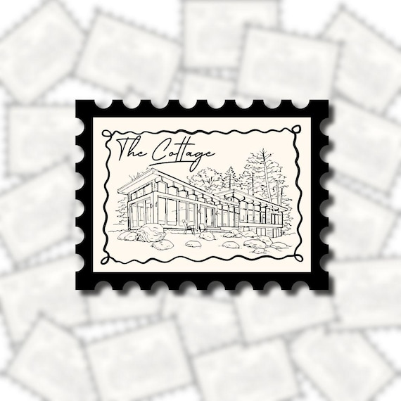 The Cottage Stamp Sticker, Heated Rivalry Hockey Romance Vinyl Sticker, Water Resistant Bookish Sticker