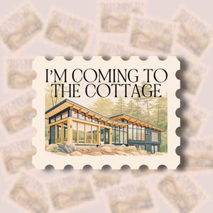 I'm Coming To The Cottage Stamp Sticker, Heated Rivalry Hockey Romance Vinyl Sticker, Shane Hollander, Water Resistant Bookish Sticker