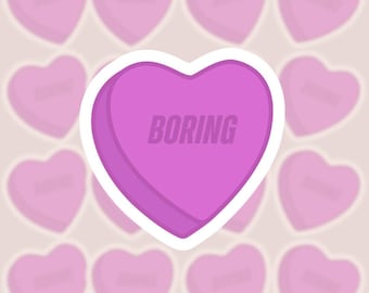 Boring Hollander Valentine Candy Heart Sticker, Ilya Rozanov, Heated Rivalry Hockey Romance Vinyl Sticker, Water Resistant Bookish Sticker