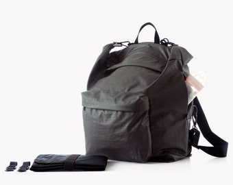 Grey Diaper bag, Diaper backpack, Changing bag, Baby diaper bag, Baby nappy bag, Unique diaper bags, Unisex diaper bag, Laptop backpack