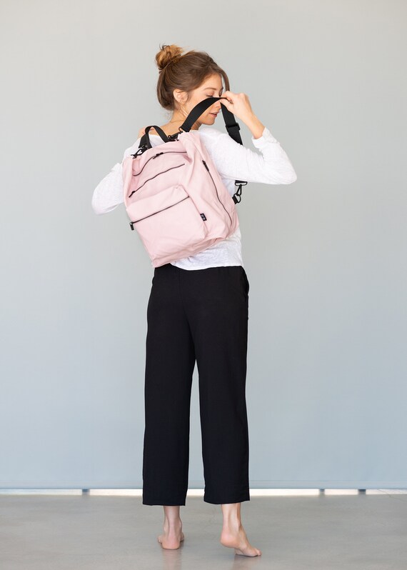 light pink diaper bag