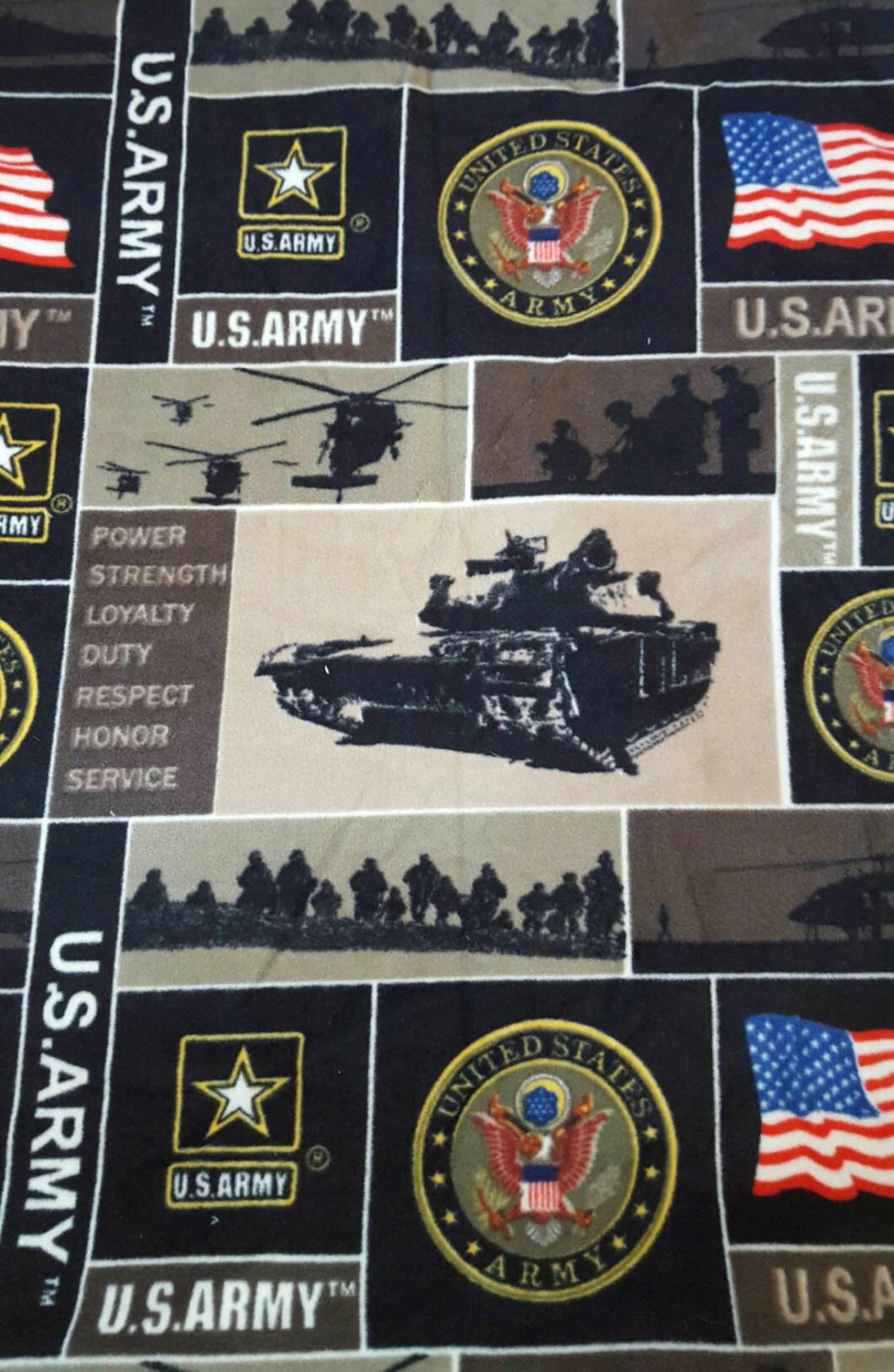United States Army Fleece Blanket With Crochet Edge Etsy