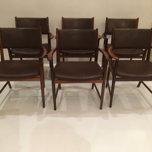 Set 6 Rosewood arm chairs . Origin Denmark image 3