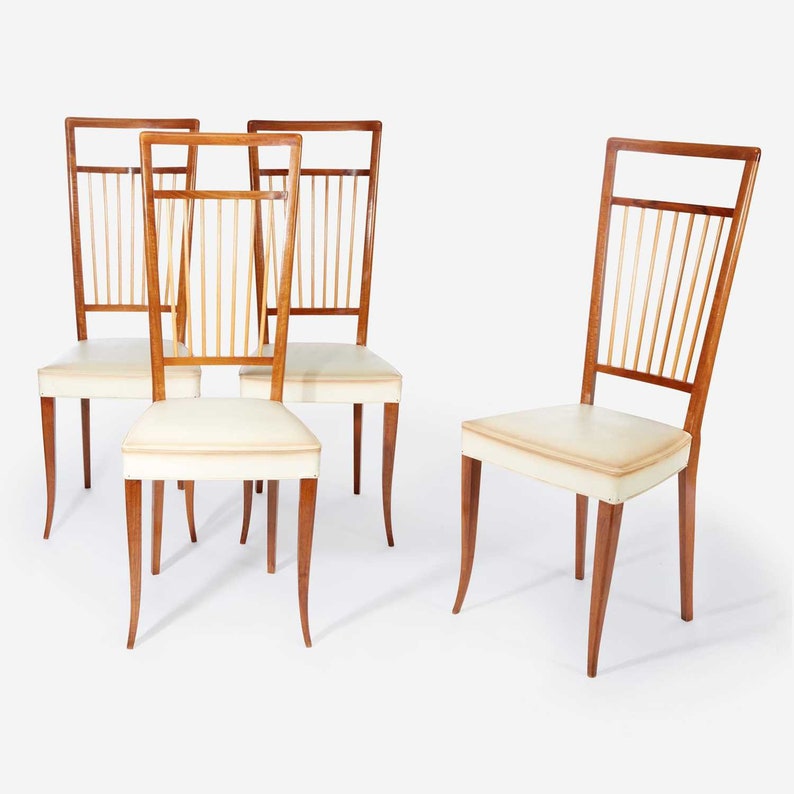 Set of 4 Italian Mid Century dining chairs c. 1955 image 1