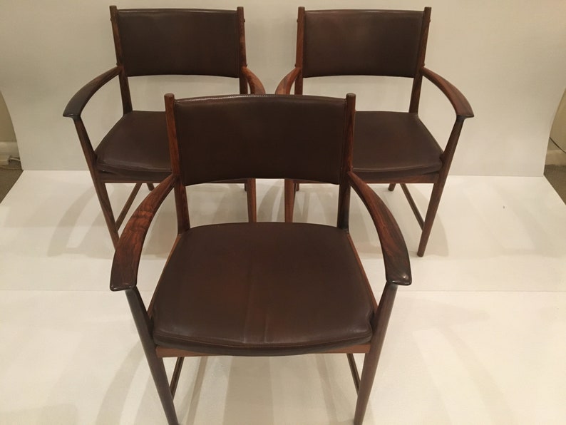 Set 6 Rosewood arm chairs . Origin Denmark image 2