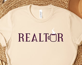 Coffee Lover Friendly Realtor T-shirt on comfy Unisex Bella Canvas shirt | Realtor Life, Home Girl, Boss Man, Coffee Drinker boho gift shirt