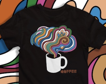 Retro 1960s Bob Dylan shirt, Coffee Lovers Unisex T-shirt, Must have gift for designers & coffee lovers Psychedelic shirt Vintage Look