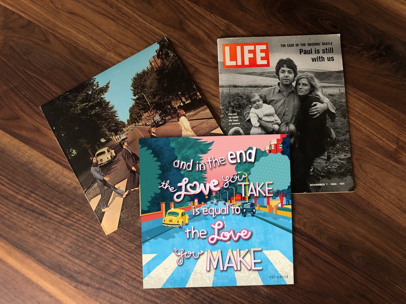 Abbey Road reimagined Print Beatles Lover Gift The End Colorful Contemporary Art Print Album Cover Art Inspirational Quote image 5