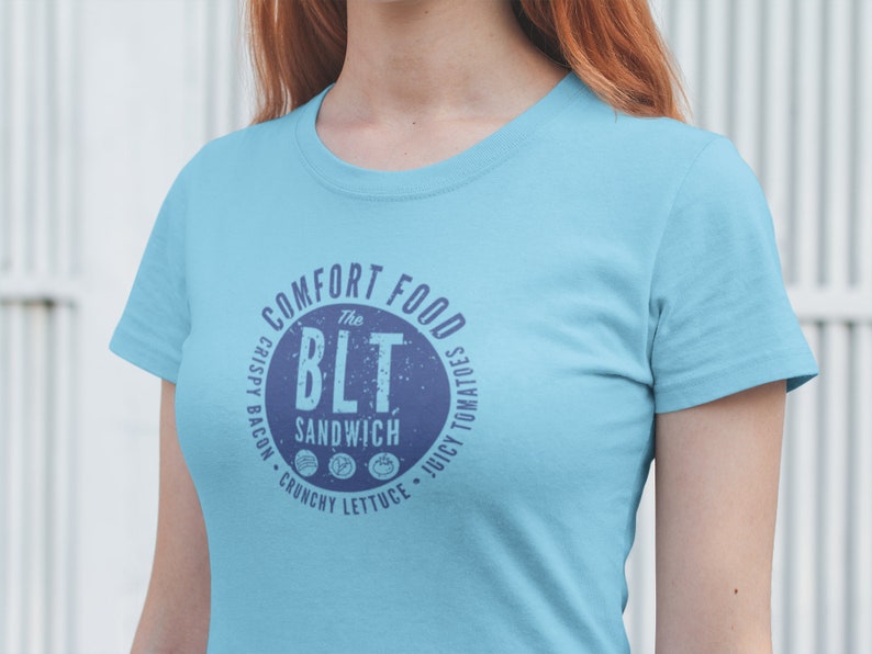 T-shirt with graphic design of BLT Sandwich Comfort Food