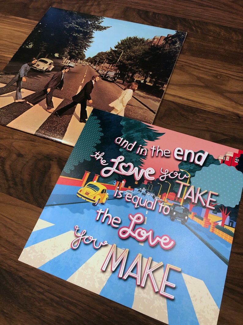 Abbey Road reimagined Print Beatles Lover Gift The End Colorful Contemporary Art Print Album Cover Art Inspirational Quote image 3