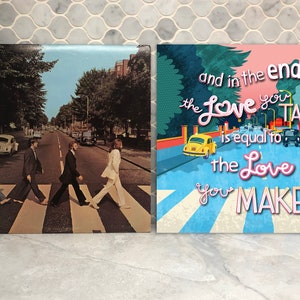 Abbey Road reimagined Print Beatles Lover Gift The End Colorful Contemporary Art Print Album Cover Art Inspirational Quote image 4
