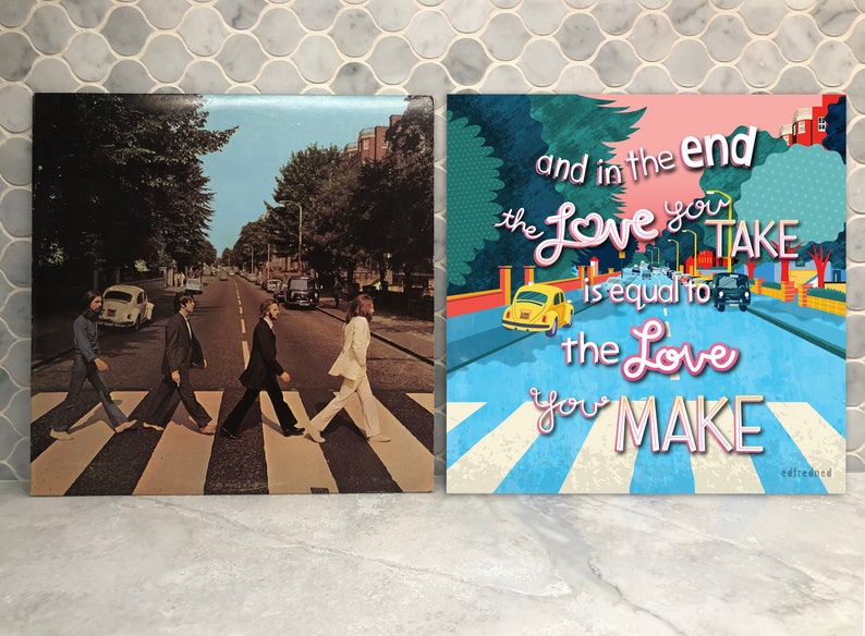 Abbey Road reimagined Print Beatles Lover Gift The End Colorful Contemporary Art Print Album Cover Art Inspirational Quote image 4