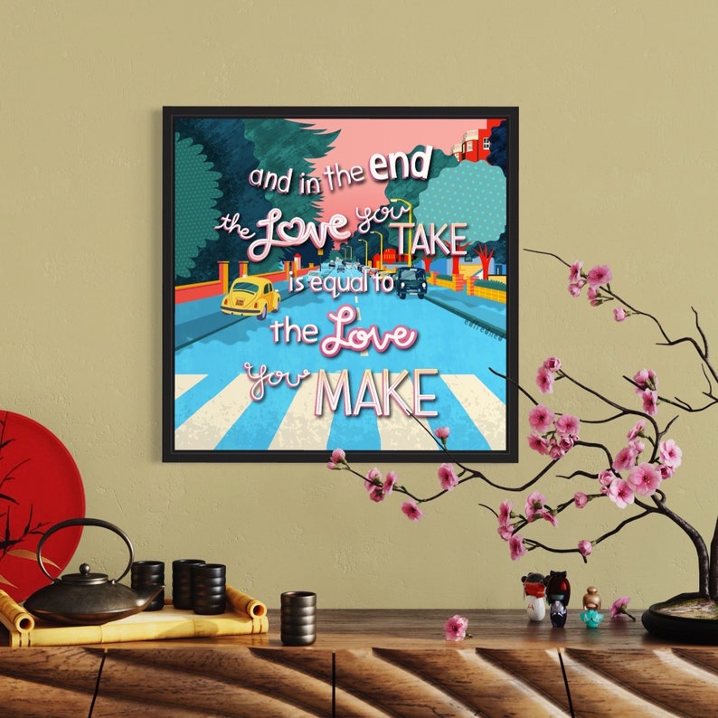 Abbey Road reimagined Print Beatles Lover Gift The End Colorful Contemporary Art Print Album Cover Art Inspirational Quote image 8